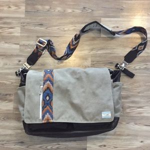 Toms Charcoal Canvas Nylon Baby Bag